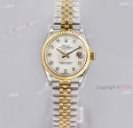 Rolex 31mm Datejust Two Tone White Mop Dial With Diamond Markers Replica Watch